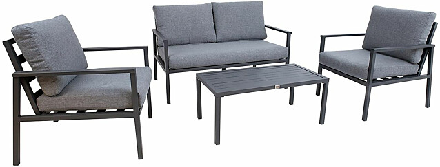 Oleskeluryhmä Home4you Adrio sohva + 2 tuolia + pöytä harmaa