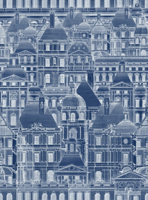 Paneelitapetti Mindthegap Louvre Blue 1,56x3 m