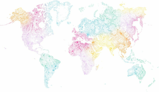 Paneelitapetti Sandberg World Map non-woven mittatilaus monivärinen