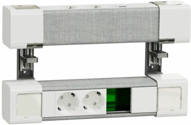 Pistorasiayksikkö Schneider Electric Unica System+ pöytäyksikkö 2 x Schuko + USB A ja C + RJ valkoinen