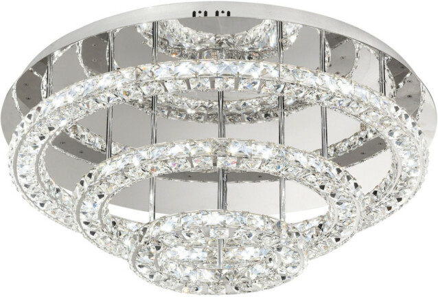 LED-plafondi Toneria Ø 750x300 mm kromi kristalli