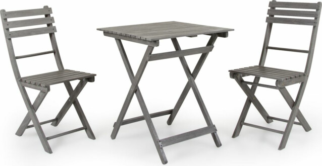 Pöytäryhmä Bruton taitettava pöytä + 2 tuolia harmaa