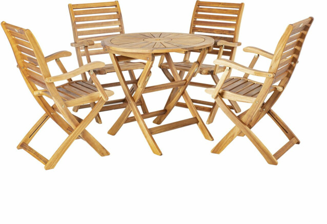 Pöytäryhmä Home4you Cherry pöytä + 4 tuolia käsinojilla