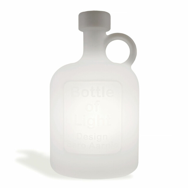 Pöytävalaisin Bottle of Light IP44 valkoinen ulkokäyttöön