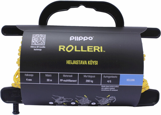 Rolleri Piippo heijastava PP-multifilamentti 4mm x 30m