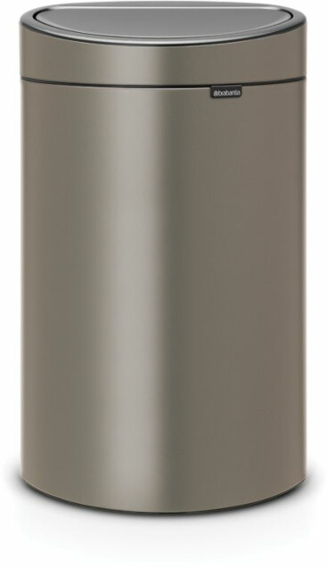 Roska-astia Brabantia Touch Bin, 40L, Platinum