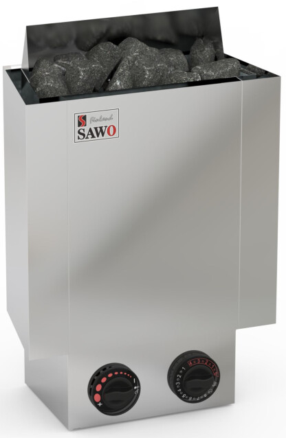 Sähkökiuas Sawo Nordex Mini 2,3 kW (1,3-2,5 m³) kiinteä ohjauskeskus