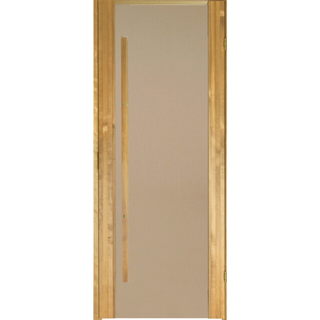 Saunan ovi Prosauna Sarastus 9x19 pronssin värinen lasi lämpökäsitelty haapa
