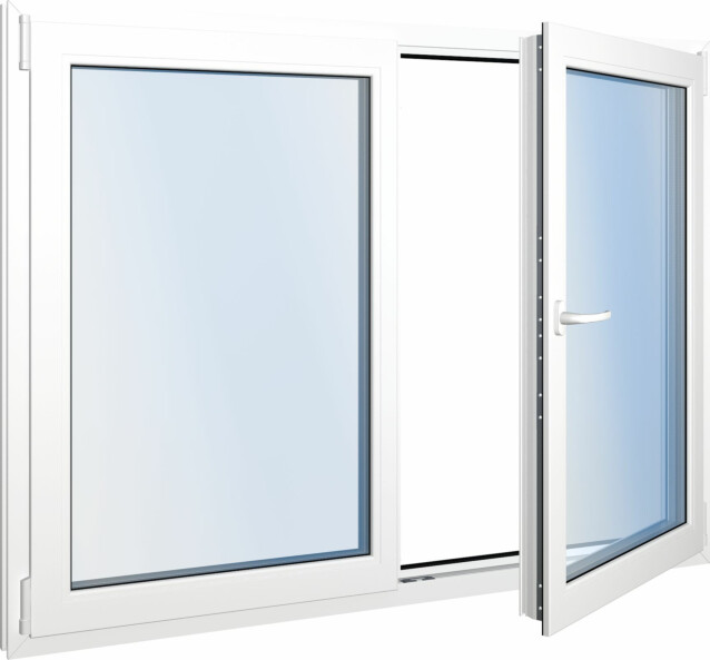 Seicom Classic RO 2K 2-lasinen kippi-ikkuna, PVC, B-malli yksiaukkoisella karmilla, leveys 1400 - 1490 mm