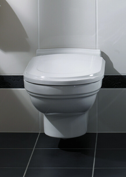 Seinä-WC Ceramicplus-pinnoitteella Villeroy & Boch Hommage 6661 370x600 mm Valkoinen Alpin + istuinkansi