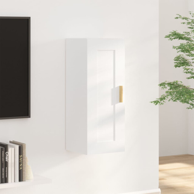 Seinäkaappi 35x34x90 cm tekninen puu valkoinen