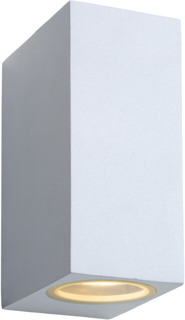 Seinävalaisin Lucide Zora LED kulmikas, GU10, 2x5W, IP44, valkoinen
