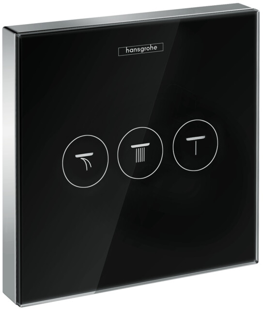 Suihkun käyttöventtiili Hansgrohe ShowerSelect Glass, musta/kromi