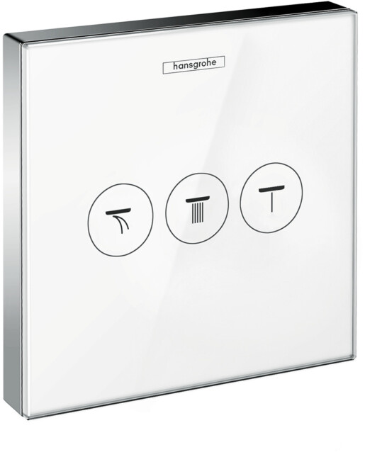 Suihkun käyttöventtiili Hansgrohe ShowerSelect Glass, valkoinen/kromi