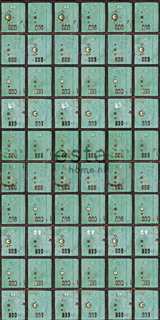 Tapetti WallpaperXXL Postboxes 158204 46,5 cm x 8,37 m vedenvihreä