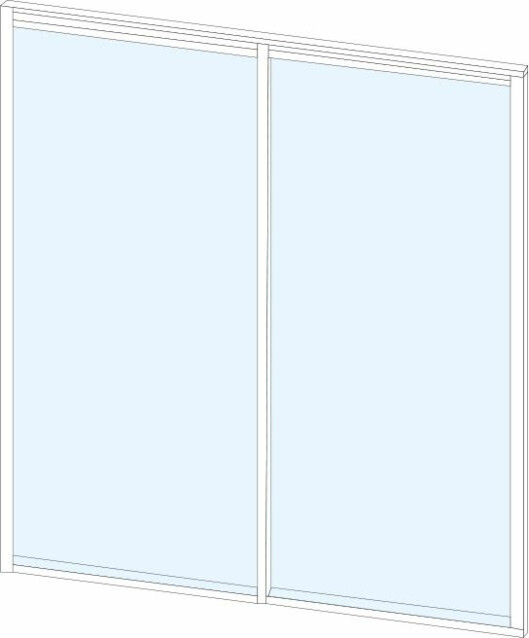 Terassin lasiliukuovi Keraplast, 2-os, valkoinen, kirkas lasi, mittatilaus