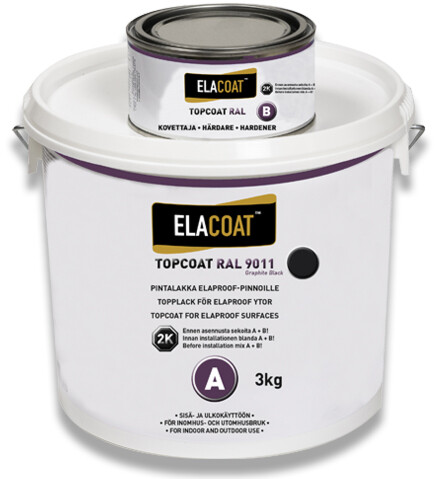 TopCoat pintalakka Elacoat 3,375 kg (A+B) RAL 9010