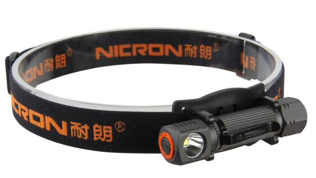 Ladattava otsavalaisin Nicron Mini H10R, 450lm, IP65, musta