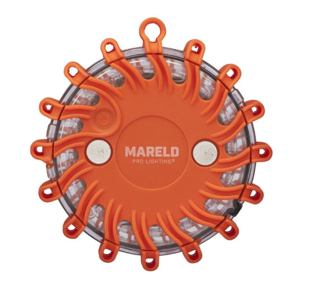 Varoitusvalo Mareld Glow, IP67, vilkulla, paristokäyttöinen, oranssi
