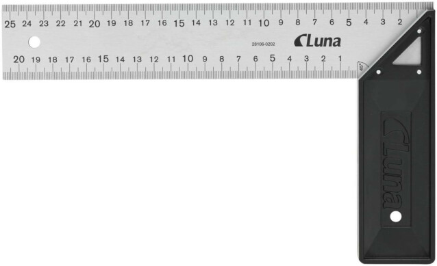 Suorakulma Luna Tools 25cm, alumiinia