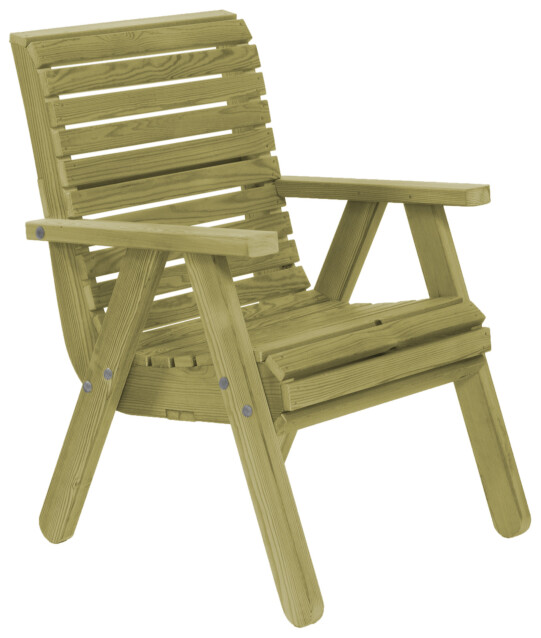 Elli-tuoli N116 vihreää kestopuuta