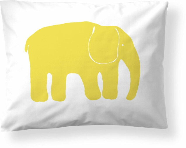 Tyynyliina Finlayson Yksi elefantti 50x60 cm keltainen