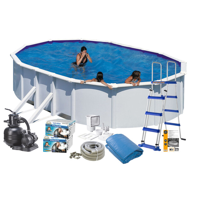 Uima-allaspaketti Swim & Fun Basic 120, 730 x 375 cm valkoinen