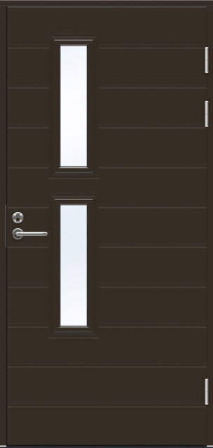 Ulko-ovi kuviolasi Swedoor Function F1893W95 tummanruskea kirkkaalla lasilla