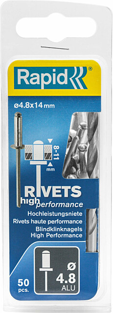 Vetoniitti Rapid 4.8X14 mm 50 kpl