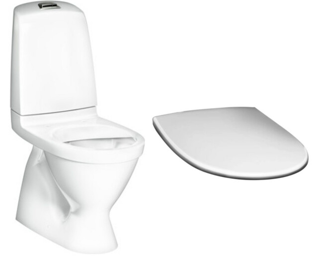 WC-istuin Gustavsberg Nautic 1500 Hygienic Flush kaksoishuuhtelu piilo-S-Lukko + istuinkansi Nautic 9M24