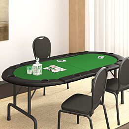 10 pelaajan kokoontaittuva pokeripöytätaso 208x106x3 cm vihreä