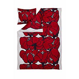 Pussilakanasetti Makeba Sateen 150x210 cm punainen