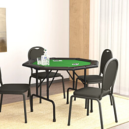 8 pelaajan kokoontaittuva pokeripöytä 108x108x75 cm vihreä