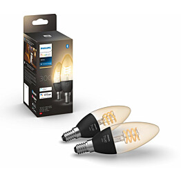 LED-älykynttilälamppu Philips Hue W filamentti 4,5W E14 2kpl