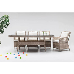 Ruokailuryhmä Linento Garden Cenova, pöytä + 4 tuolia, beige