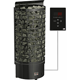 Sähkökiuas SAWO Aries Wall Black Ni2, 4.5kW, 3-6m³, erillinen ohjaus