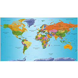 Sisustustarra Artgeist World Map: Colourful Geography II 280x490cm