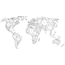 Kuvatapetti Artgeist Map of the World - white solids 550x270cm