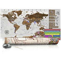 Raaputuskartta Artgeist Grey Map, 100x50cm
