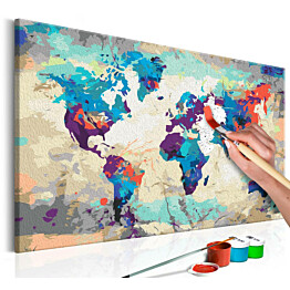 DIY-taulu Artgeist Blue &amp; Red World Map 40x60cm