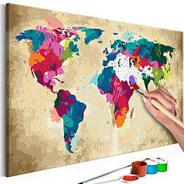 DIY-taulu Artgeist Colourful World Map 40x60cm