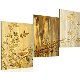 Taulu Artgeist Kultaiset lehdet 120x60cm käsinmaalattu