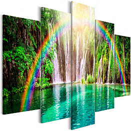 Taulu Artgeist Rainbow Time, 5-osainen, leveä, 100x225cm