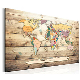 Taulu Artgeist World Map: Colourful Continents eri kokoja