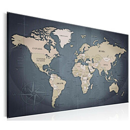 Taulu Artgeist World Map: Shades of Grey eri kokoja