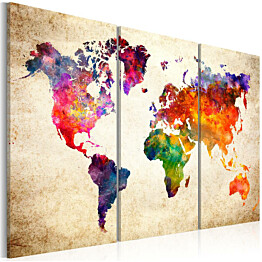 Taulu Artgeist The World&#039;s Map in Watercolor eri kokoja