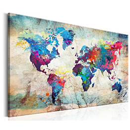 Taulu Artgeist World Map: Colourful Madness eri kokoja