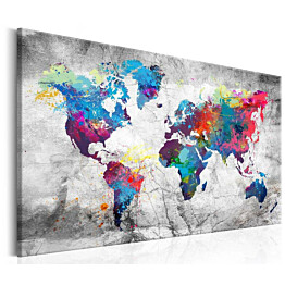 Taulu Artgeist World Map: Grey Style eri kokoja