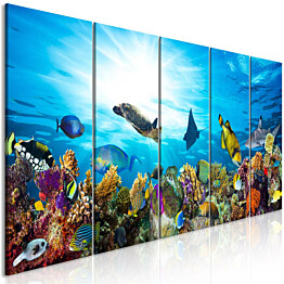 Taulu Artgeist Coral Reef, 5-osainen, kapea, 90x225cm