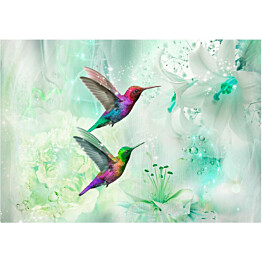 Kuvatapetti Artgeist Colourful Hummingbirds vihreä eri kokoja